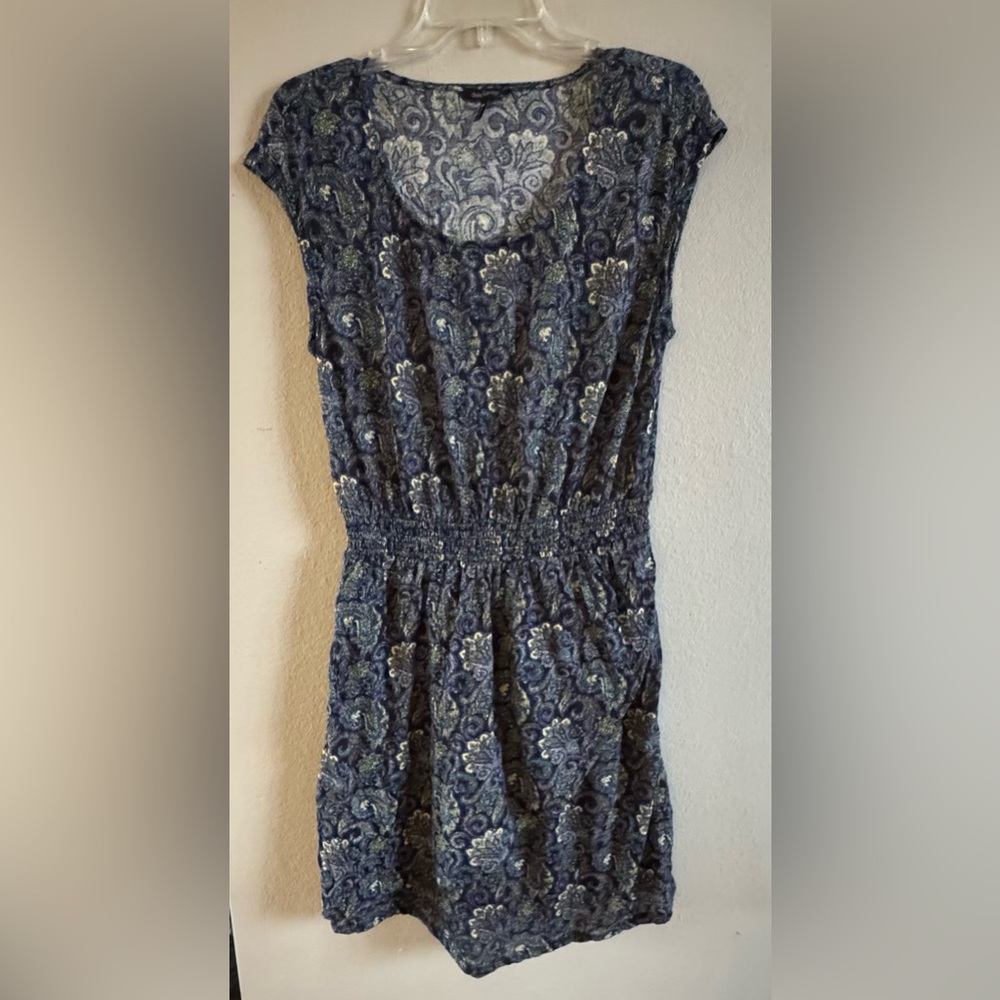 Daisy Fuentes Black White Floral Sleeveless Dress Size Medium Faux Wrap